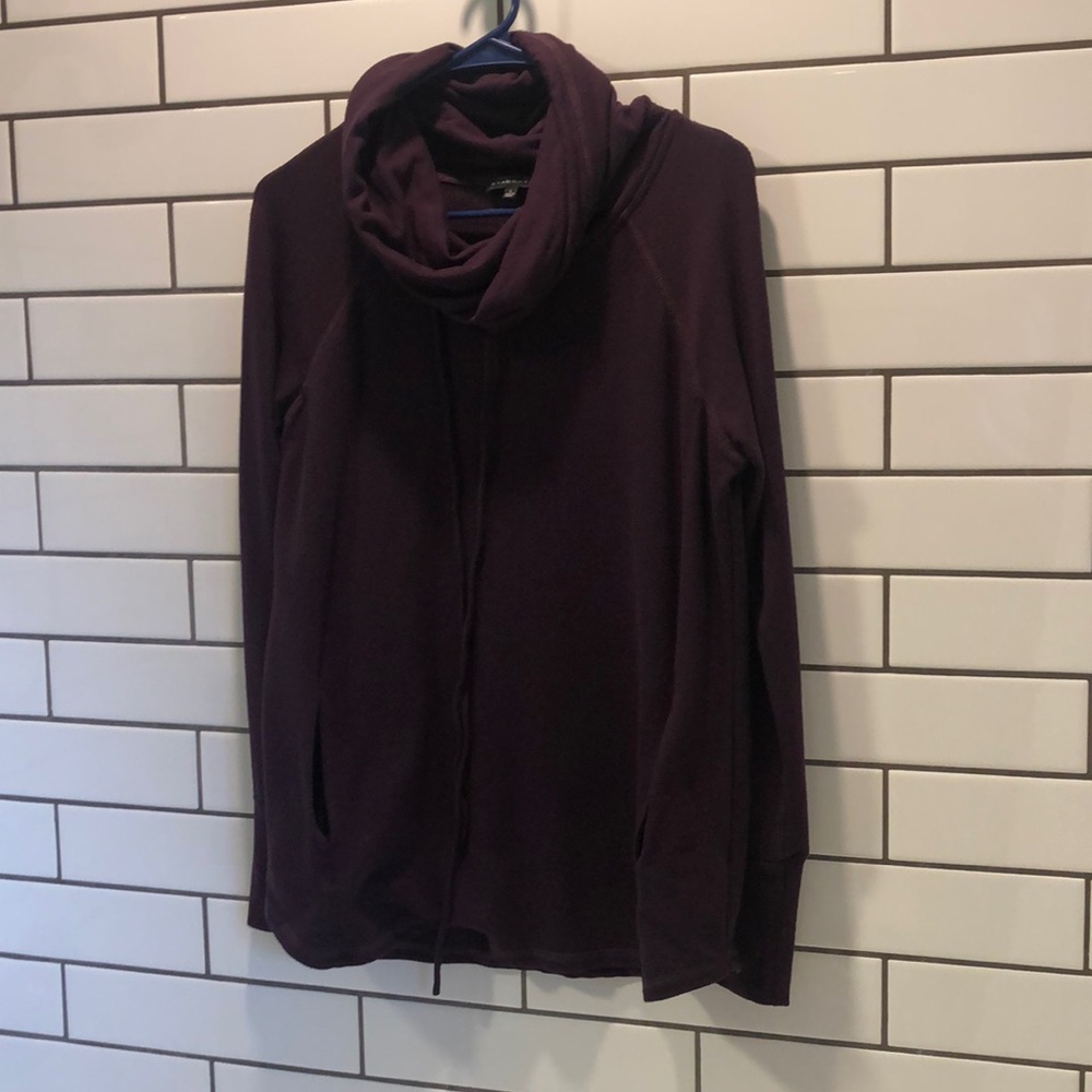 Pink Clover shenaya knit top Staccato size L dark purple cowl neck